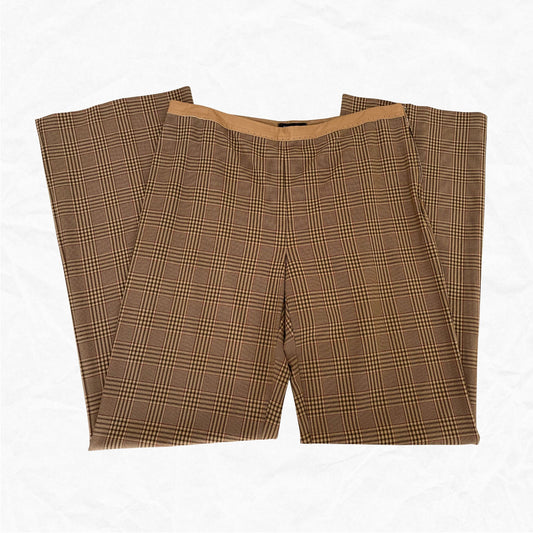 BCBGMAXAZRIA Plaid Leather Trim Trousers WMNS 10