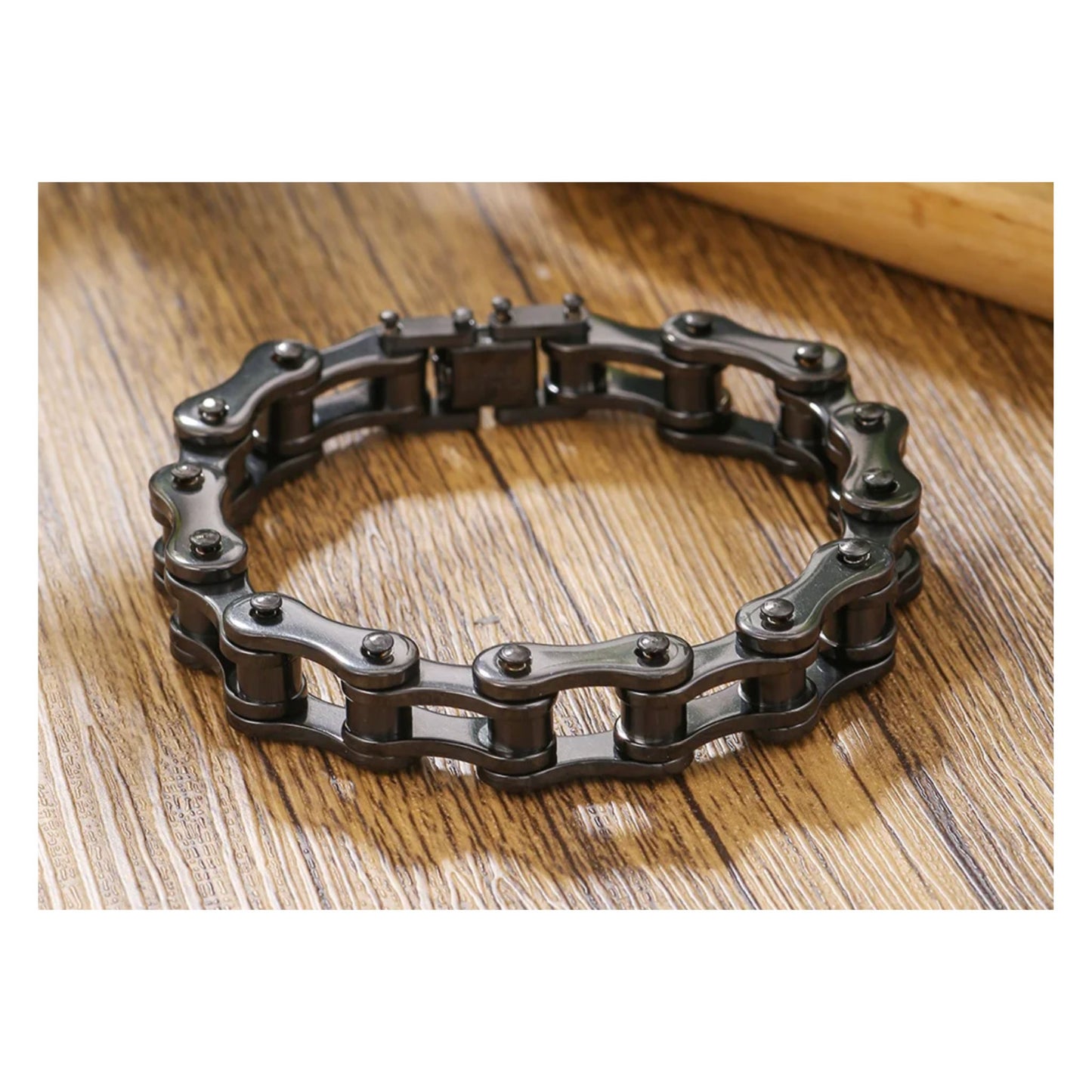 Men's Stainless Steel "UNCHAINED" Bike Chain Link Bracelet