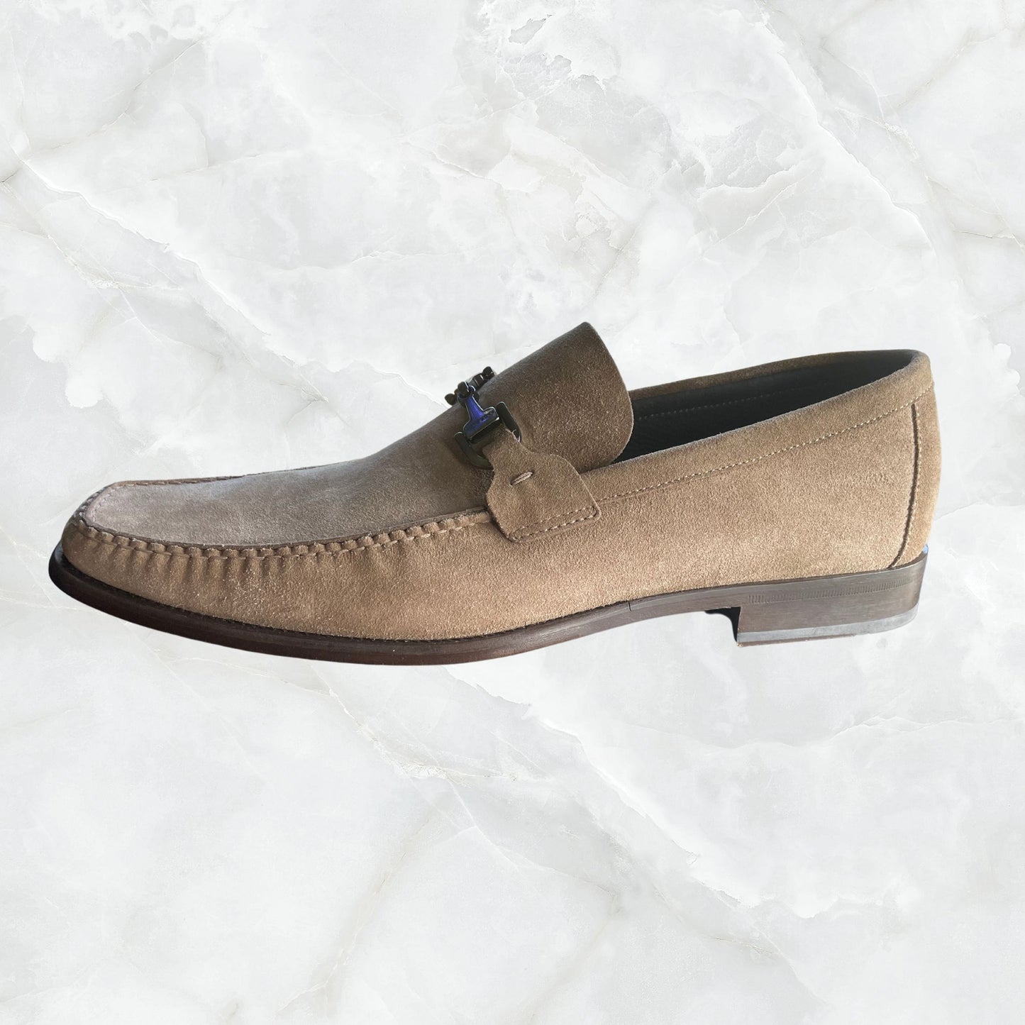 Authentic HUGO BOSS Men's Taupe Suede Loafers <US 9.5>