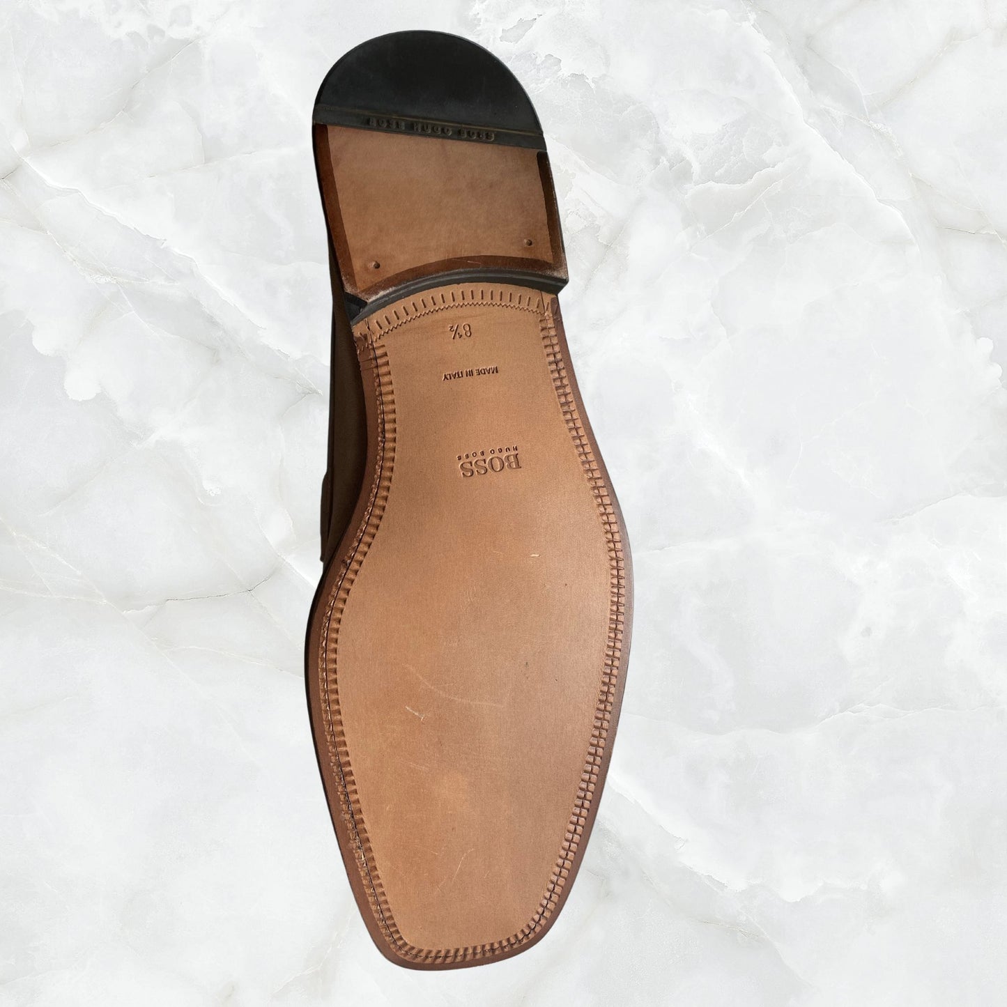 Authentic HUGO BOSS Men's Taupe Suede Loafers <US 9.5>