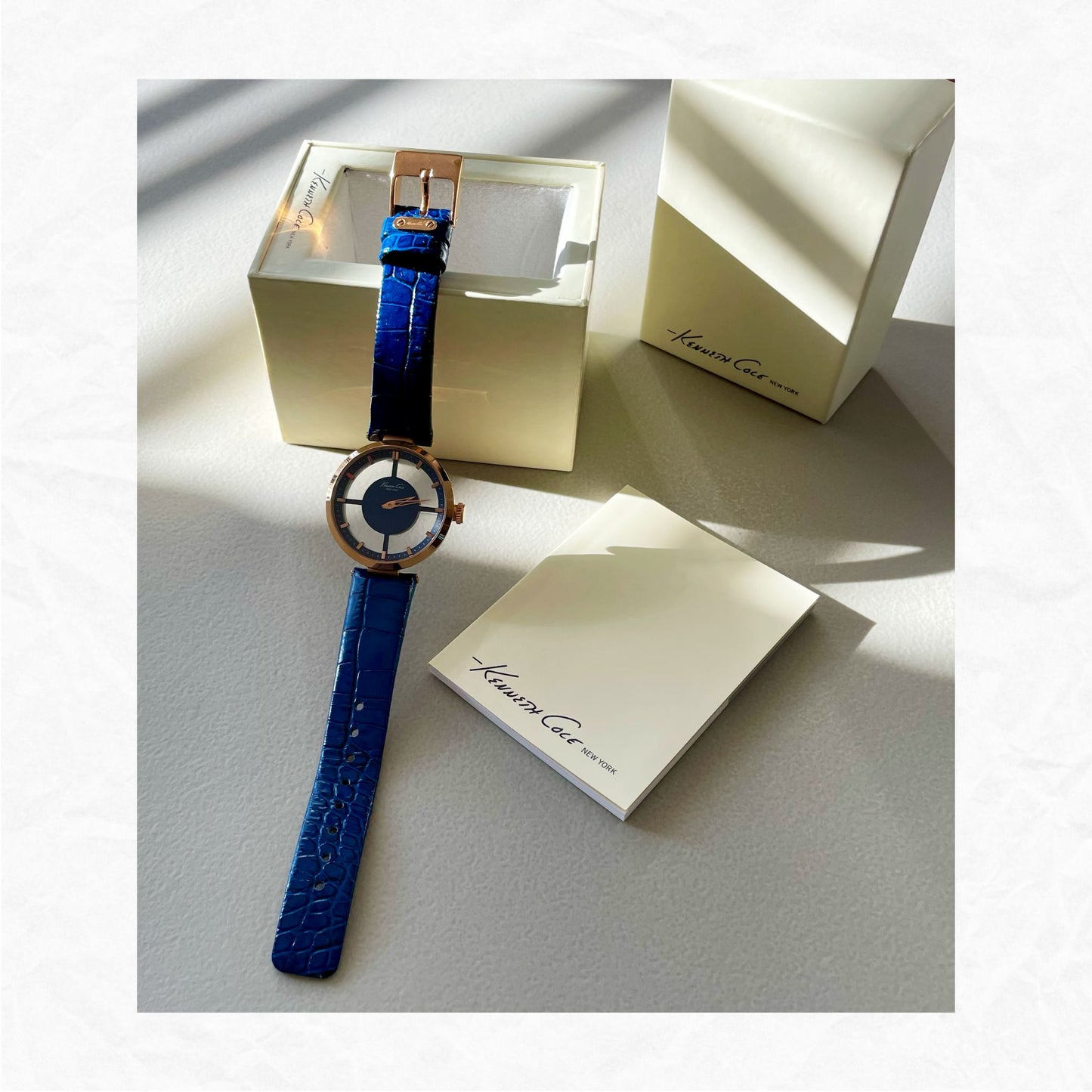 KENNETH COLE Rose Gold/Cobalt Blue Watch