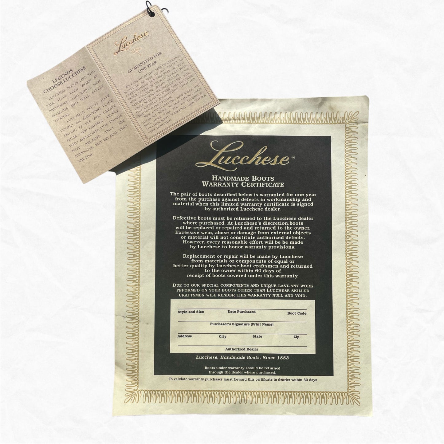 Vintage Authentic LUCCHESE Men's Cowboy Boots Style #L313124 size 9.5 D