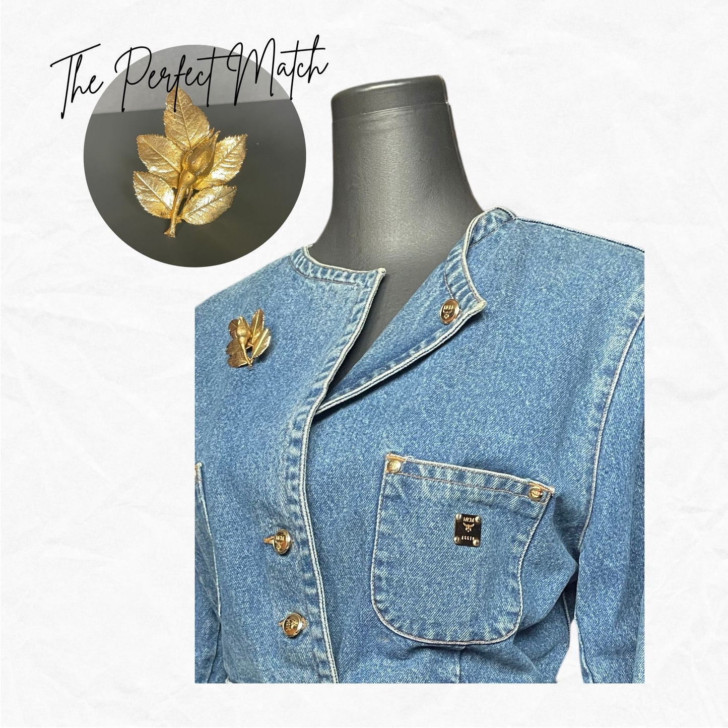 Vtg. Authentic MCM 1900 Jeans Collection Denim Jacket - WMNS L