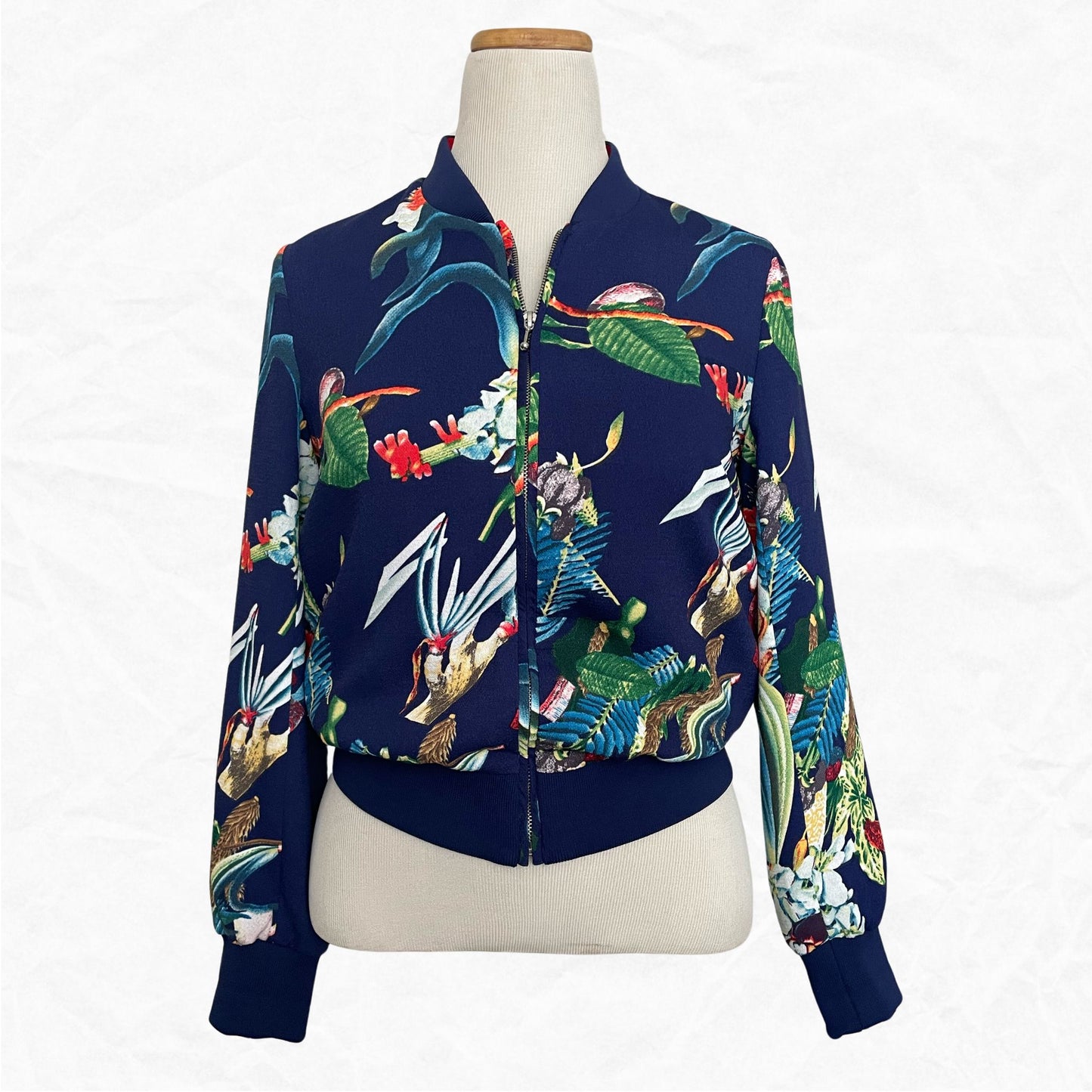 PHILOSOPHY Tropical Print Bomber Jacket WMNS M