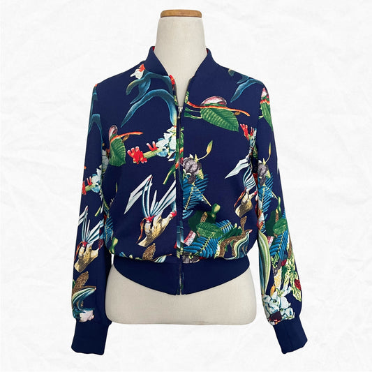 PHILOSOPHY Tropical Print Bomber Jacket WMNS M