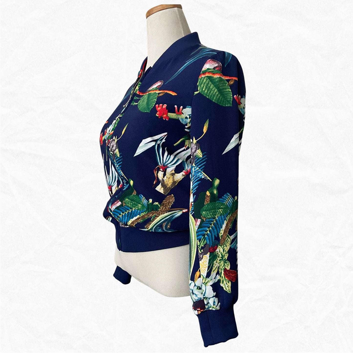 PHILOSOPHY Tropical Print Bomber Jacket WMNS M