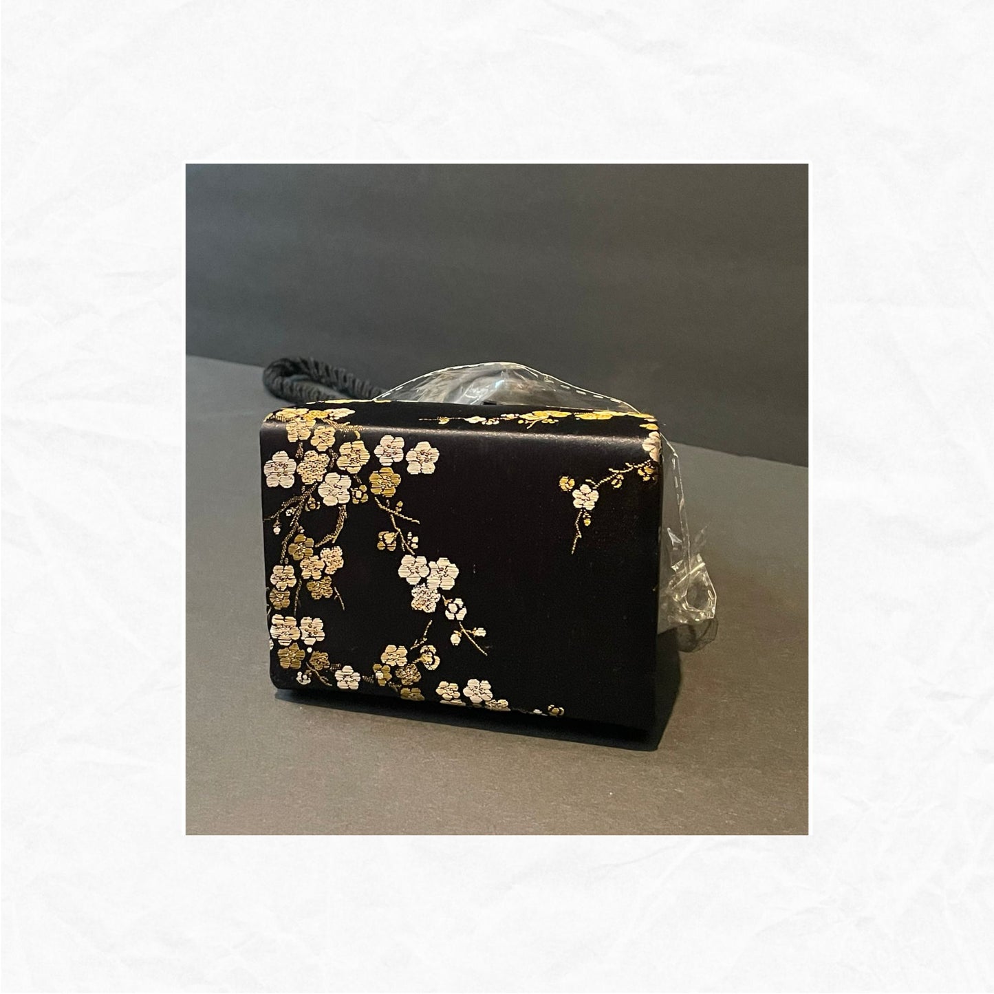 Vtg. Silk Floral Print Triangle Evening Bag