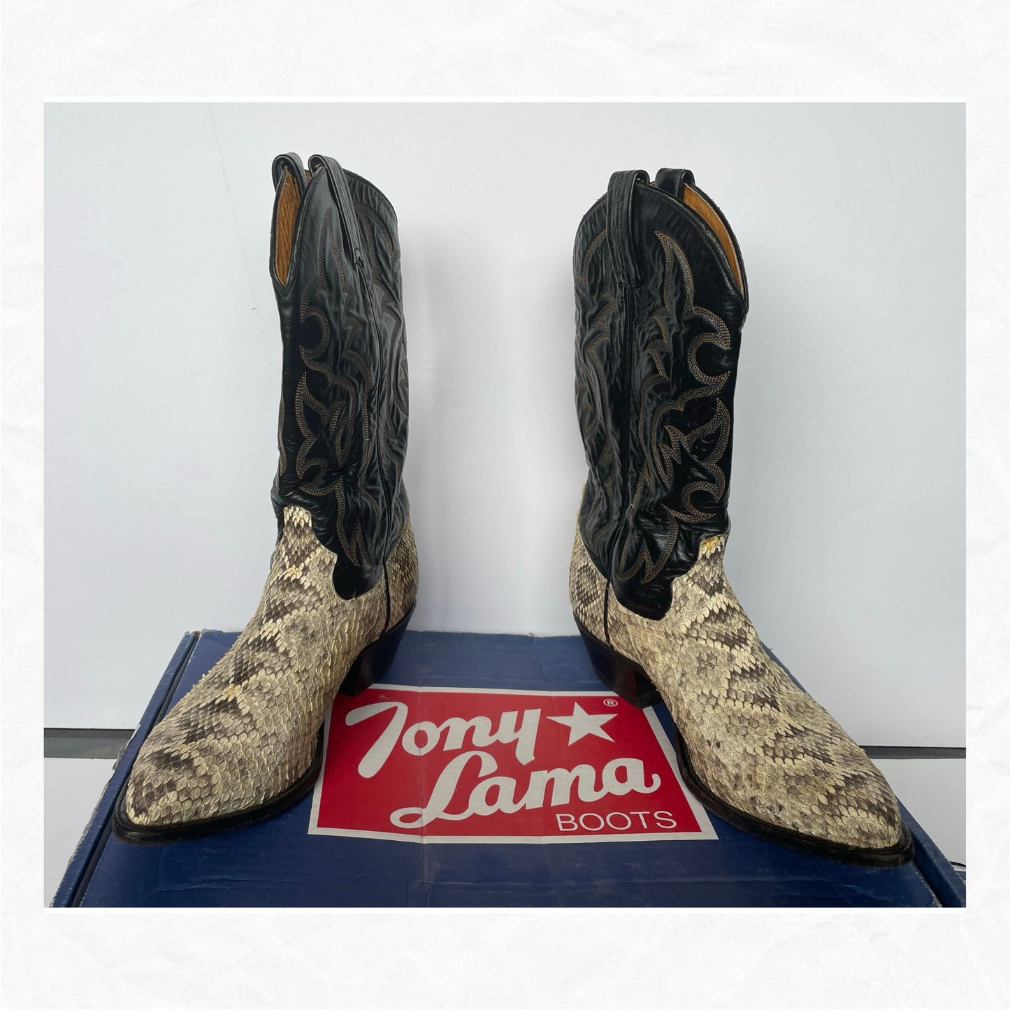 Vintage TONY LAMA Snakeskin Cowboy Boots Men's size 10EE