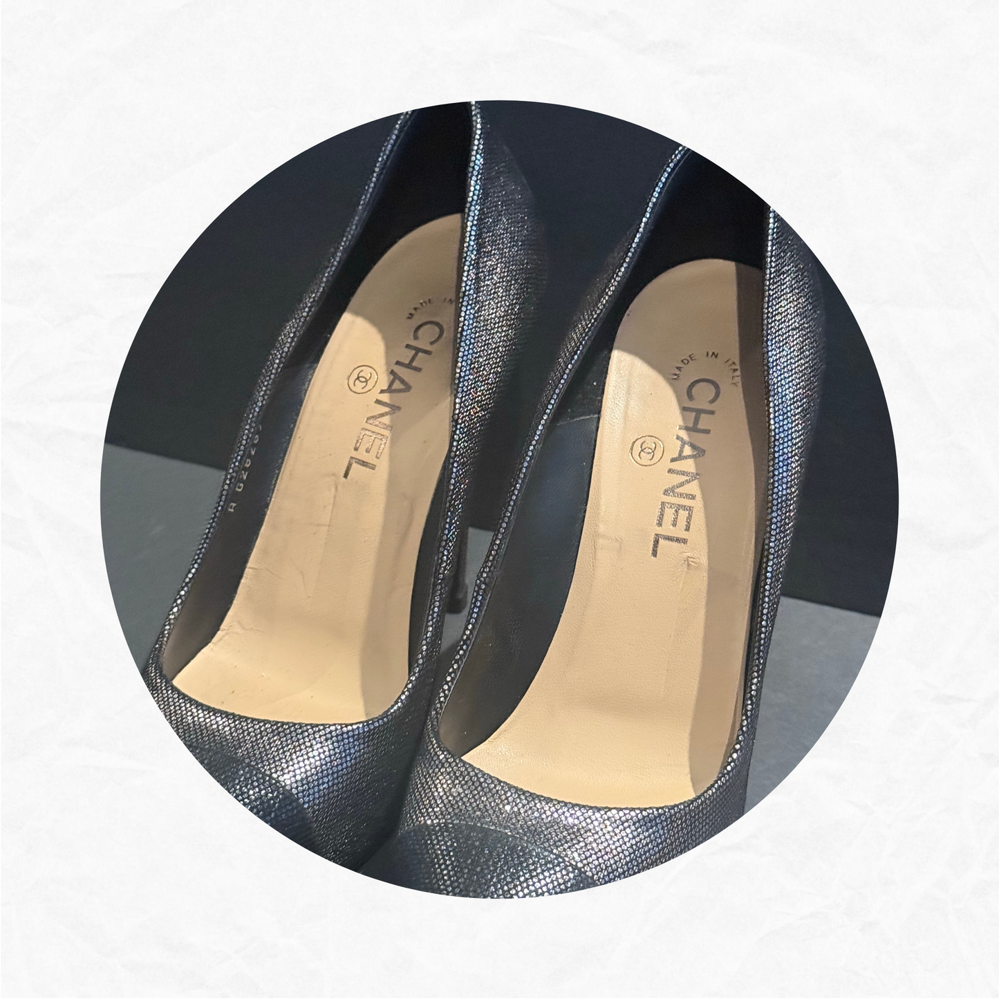 CHANEL Metallic Platform Pumps WMNS EU39/US8