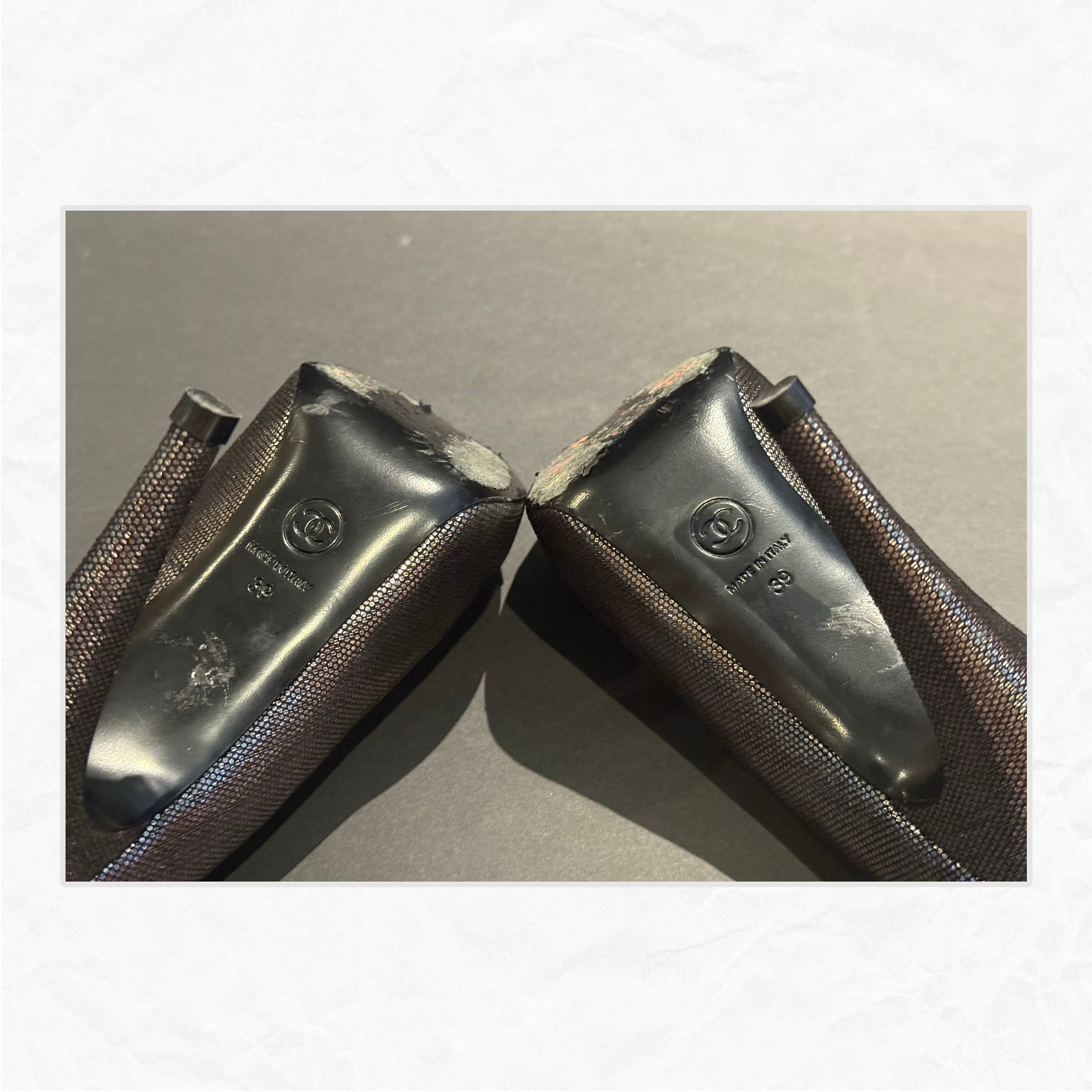 CHANEL Metallic Platform Pumps WMNS EU39/US8