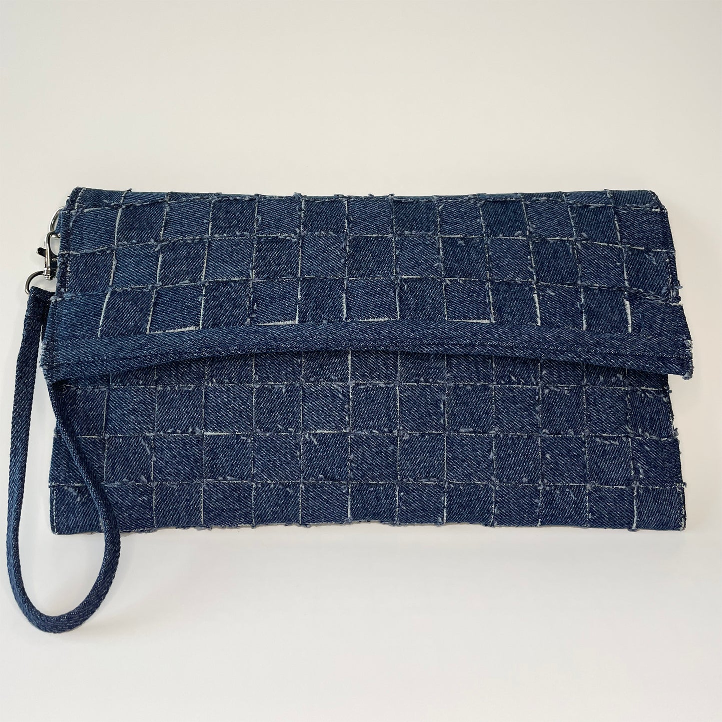 "JHADA" HANDWEAVED Upcycled Denim Clutch bag