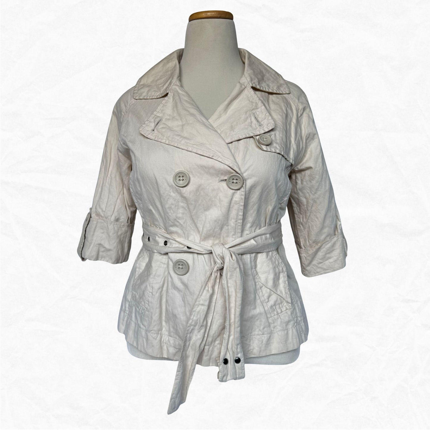 Vtg. Y2K GAP Cropped Belted Trench Coat | S/M