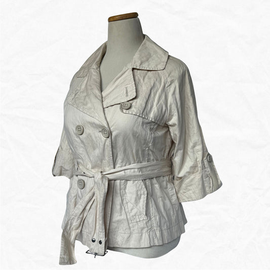 Vtg. Y2K GAP Cropped Belted Trench Coat | S/M