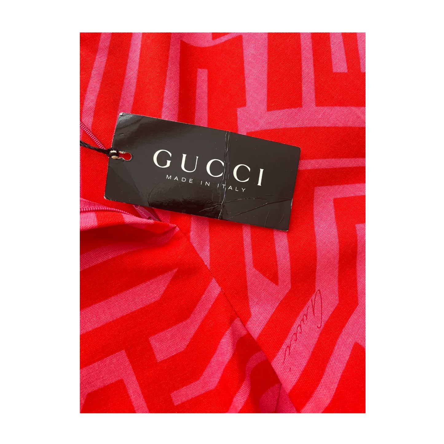 NWT Vintage Authentic GUCCI cotton abstract print women's pants tag