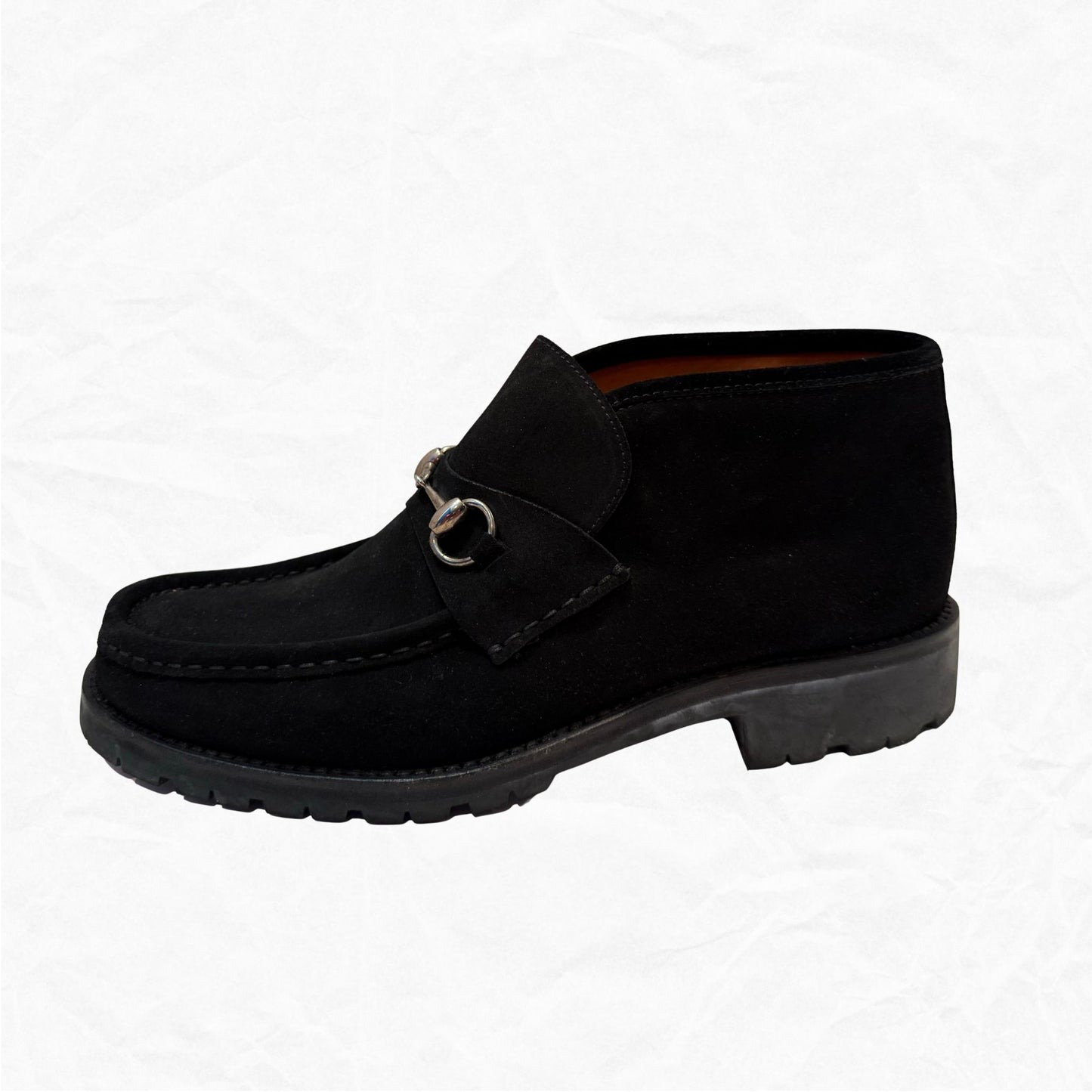 GUCCI Mens Horsebit Suede Ankle Boot | Size 9.5