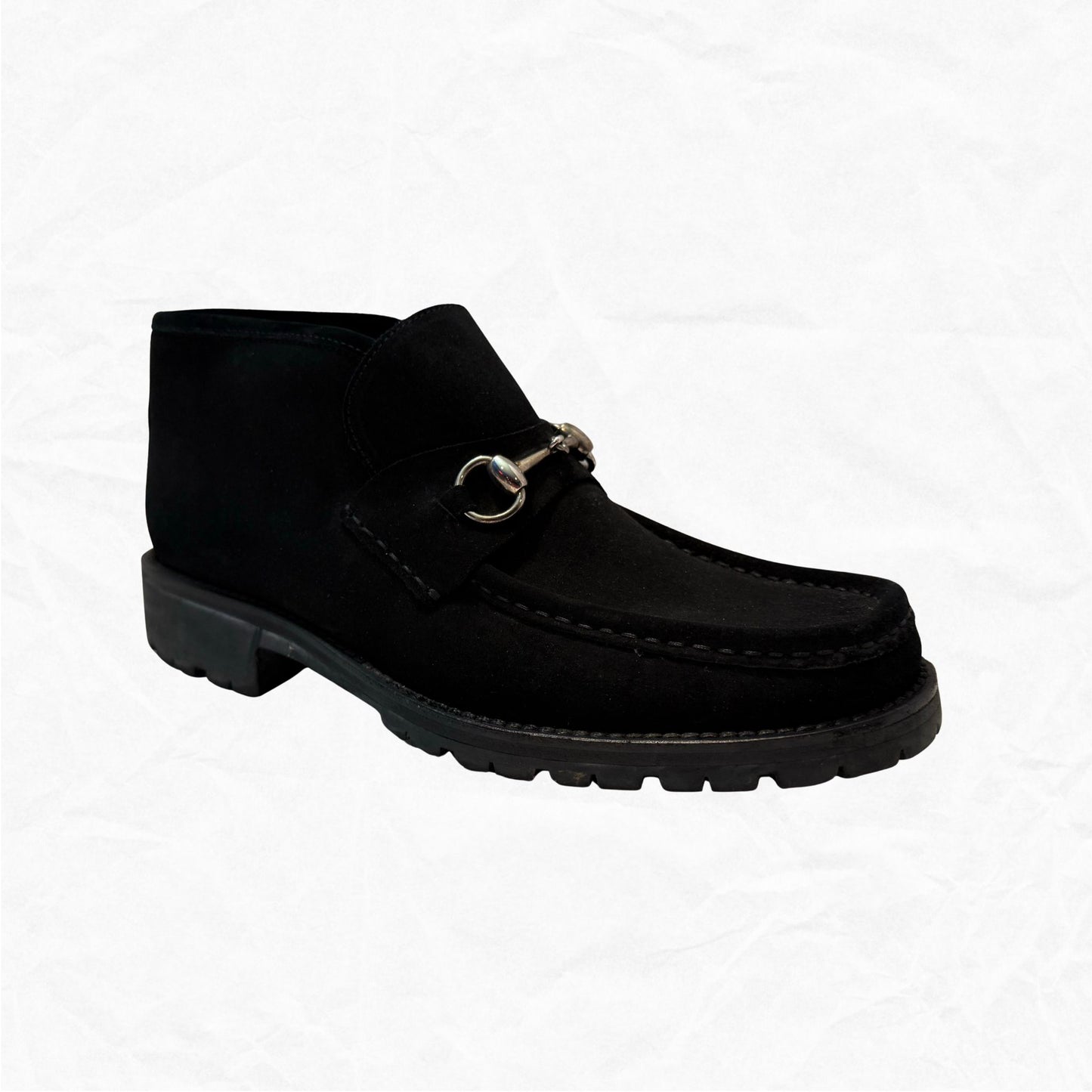 GUCCI Mens Horsebit Suede Ankle Boot | Size 9.5