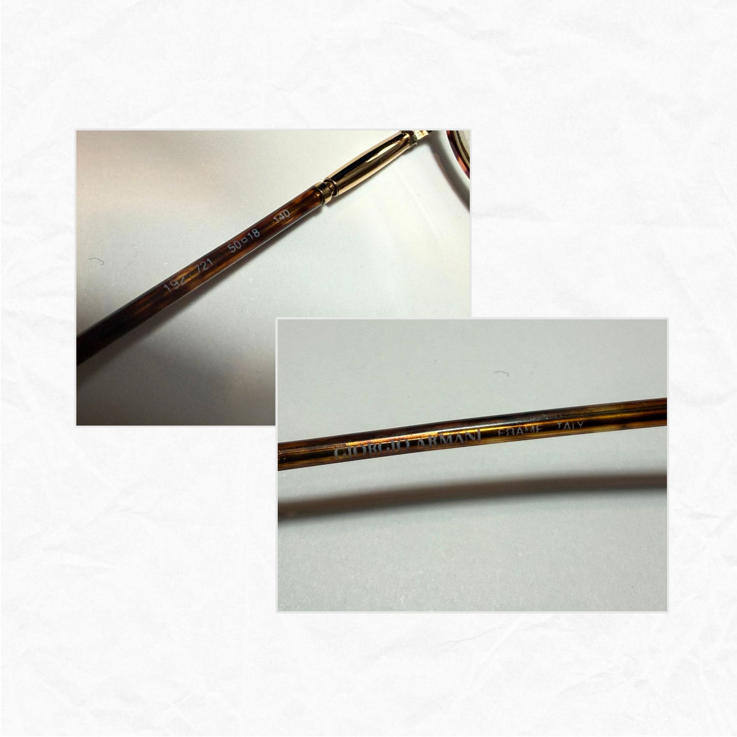 Auth. 90's Vintage GIORGIO ARMANI 192 721 Tortoise Eyeglass Frames ITALY