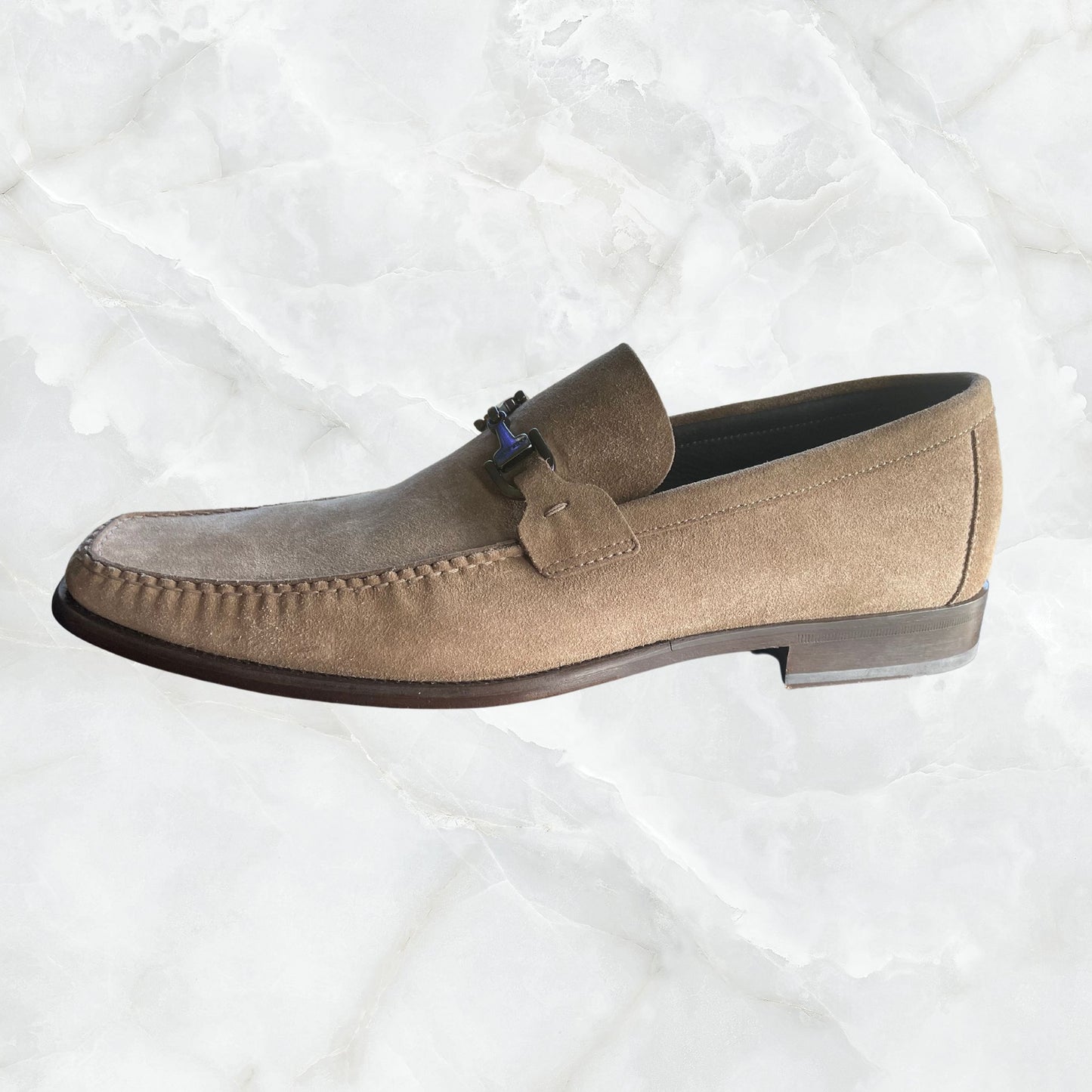 Authentic HUGO BOSS  Men's Taupe Suede Loafers <US 9.5>