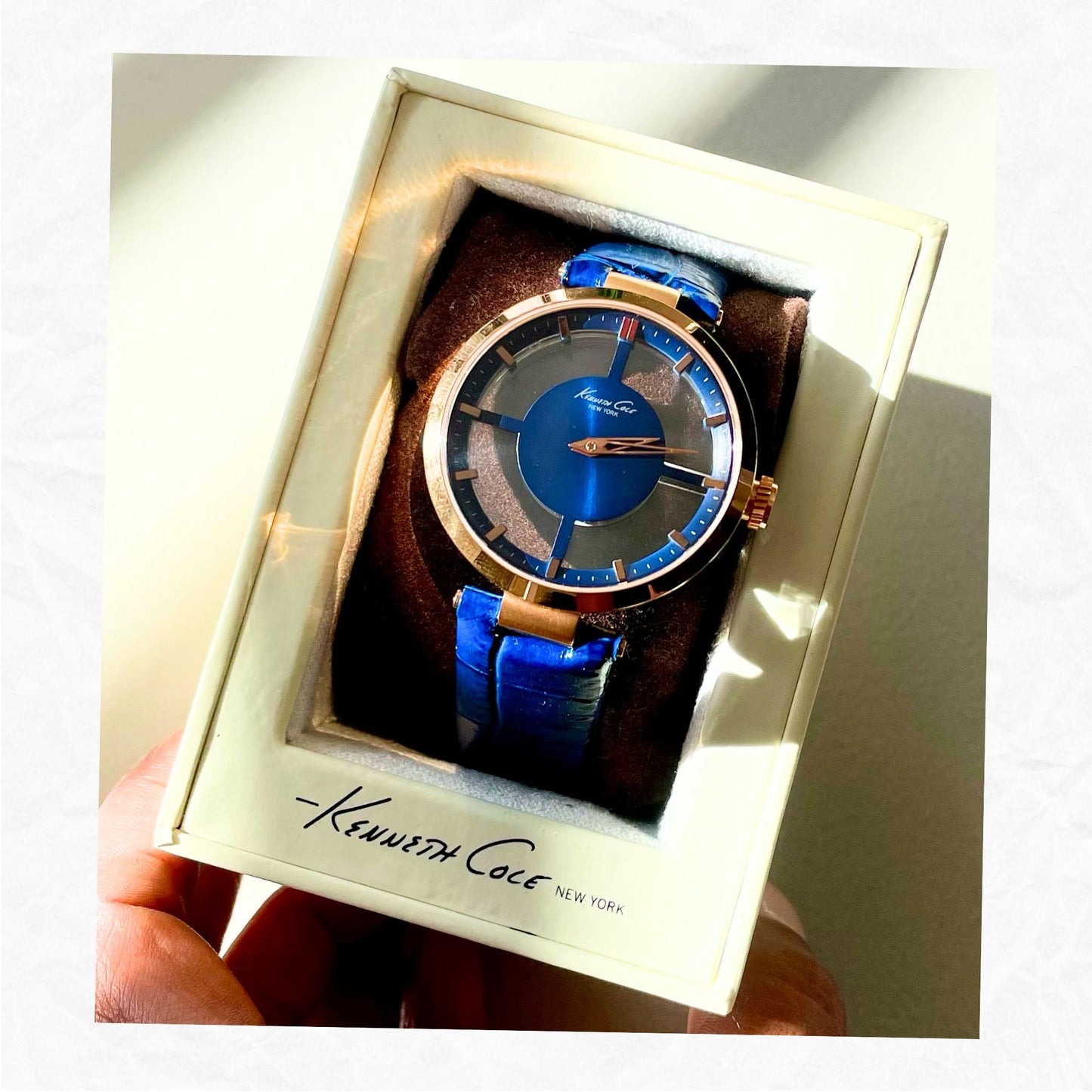 KENNETH COLE Rose Gold/Cobalt Blue Watch