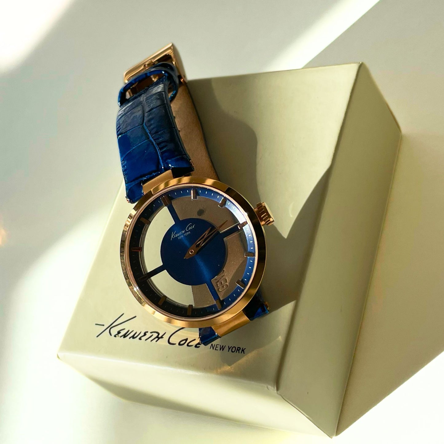 KENNETH COLE Rose Gold/Cobalt Blue Watch