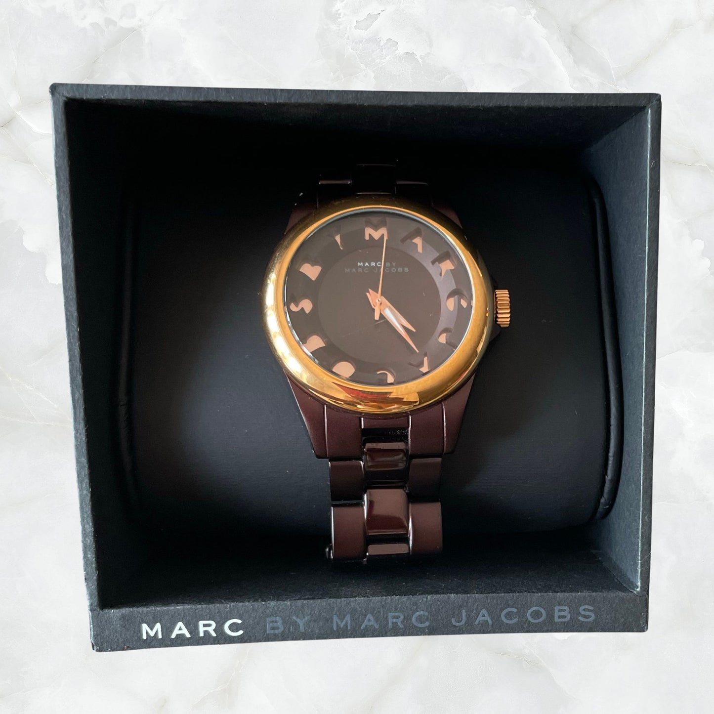 Authentic MARC by MARC JACOBS Bubble Chocolate/Gold Watch