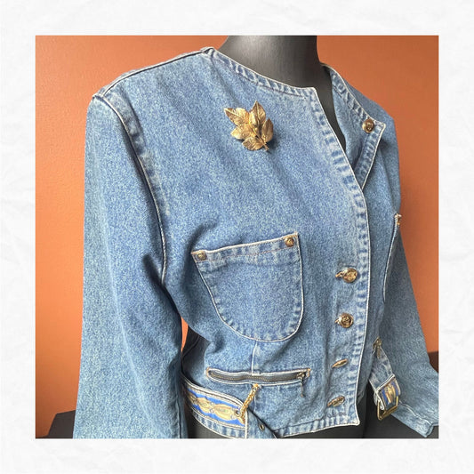 Vtg. Authentic MCM 1900 Jeans Collection Denim Jacket - WMNS L
