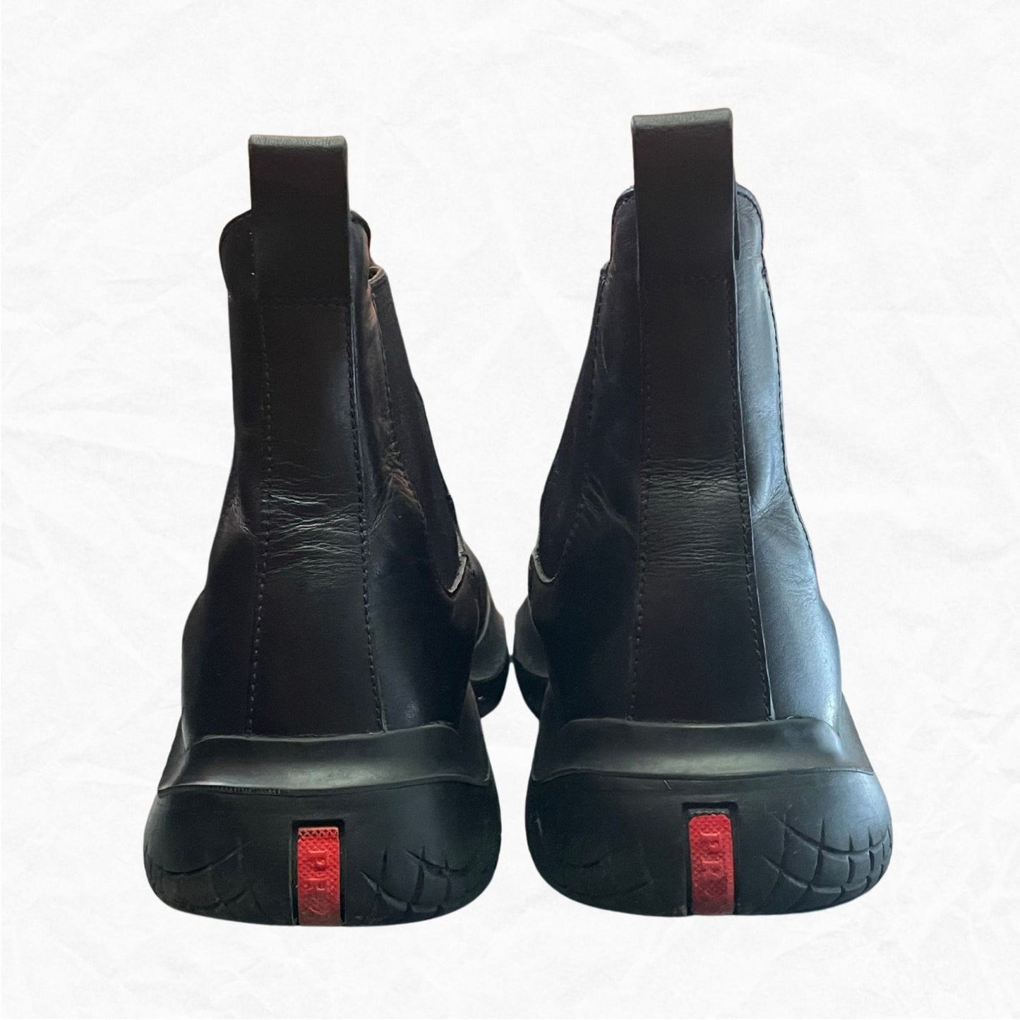 Vtg A/W1999 PRADA Vibram Leather Boots - Men's 8.5