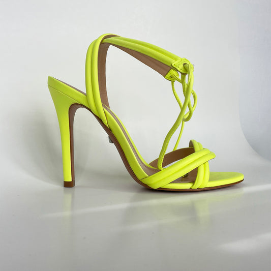 Schutz Neon Yellow ankle strap high heel sandal
