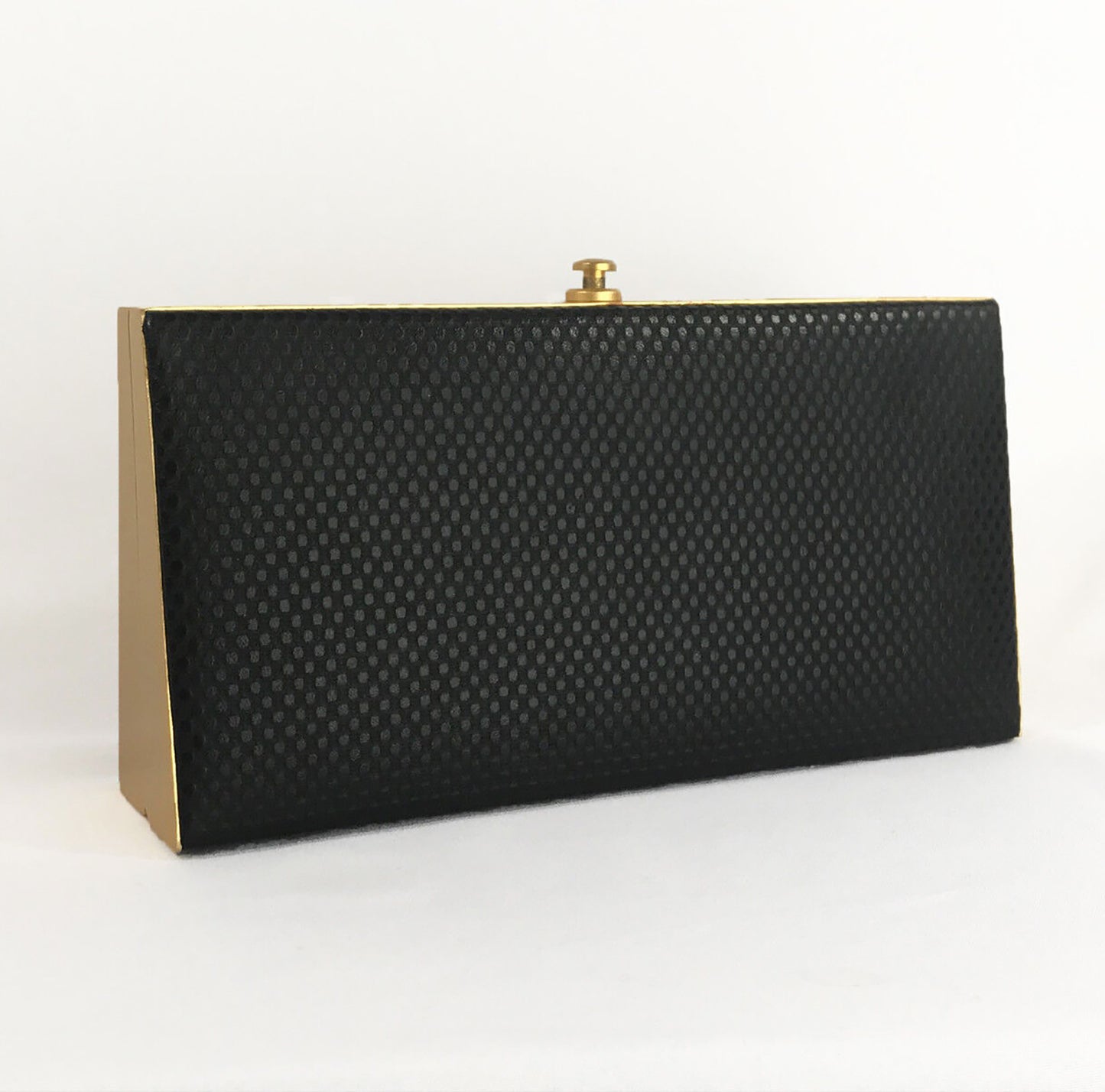 Vintage Inge Christopher black leather clutch