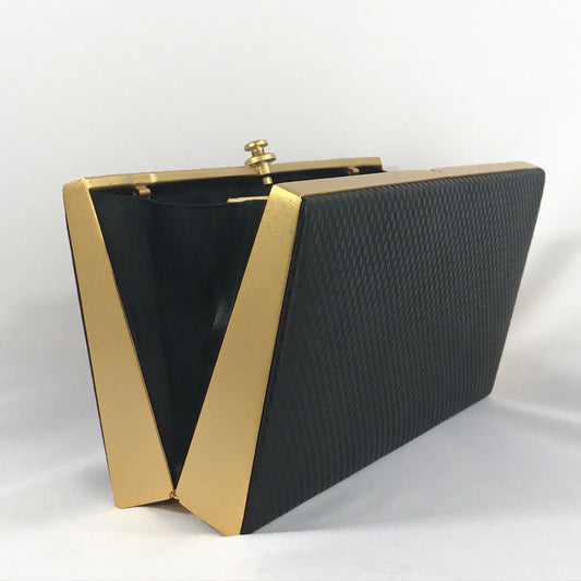 Vintage Inge Christopher black leather clutch